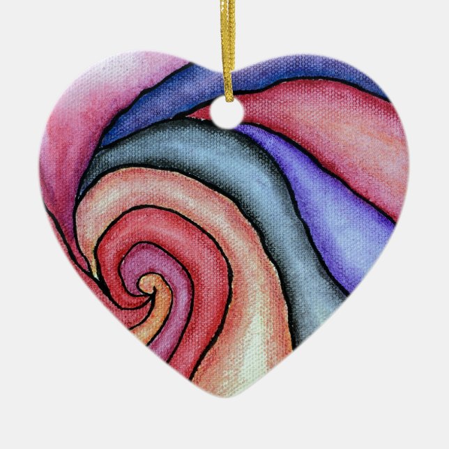 Wasserfarben-Swirl Keramikornament (Vorne)