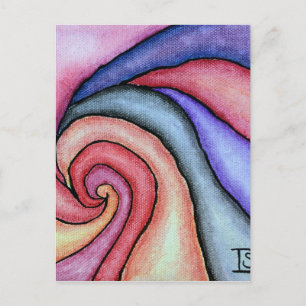 Wasserfarben-Swirl Postkarte