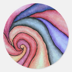 Wasserfarben-Swirl Runder Aufkleber