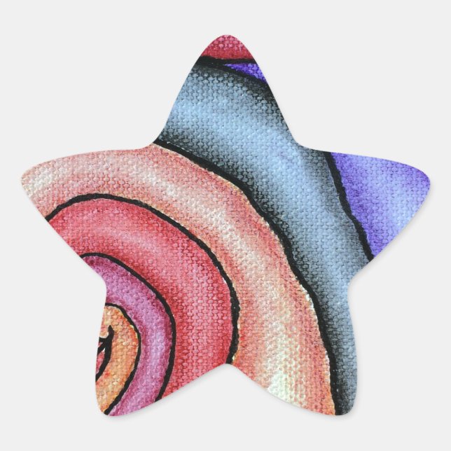 Wasserfarben-Swirl Stern-Aufkleber (Vorderseite)