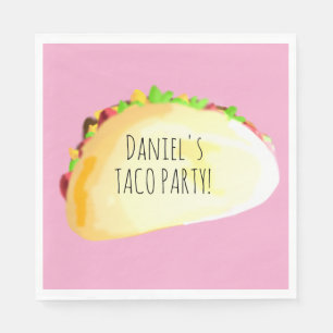 Wasserfarben-Taco-Party-Geburtstag Serviette