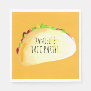 Wasserfarben-Taco-Party-Geburtstag Serviette