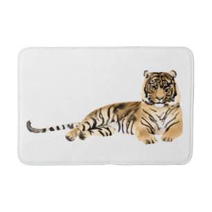 Wasserfarben-Tiger Badematte