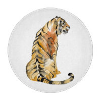 Wasserfarben Tiger Sitzen