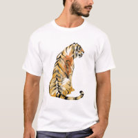Wasserfarben Tiger Sitzen
