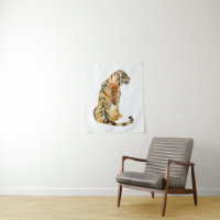 Wasserfarben Tiger Sitzen