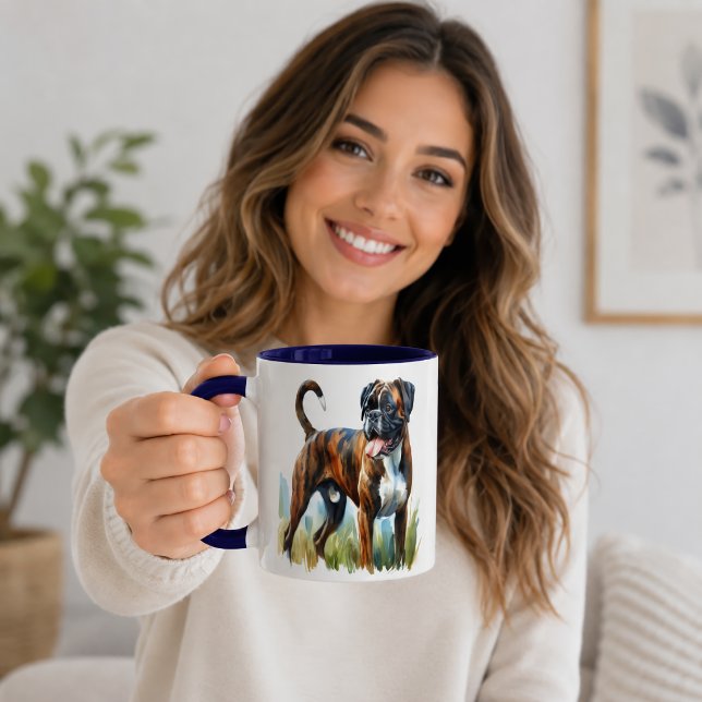 Wasserfarben-Tigerboxerhund  Tasse (Von Creator hochgeladen)