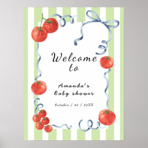 Wasserfarben Tomato Willkommen in der Kinderdusche Poster