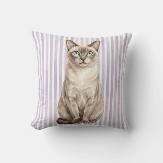 Wasserfarben-Tonkinese-Katzen-Kissenbezug Kissen