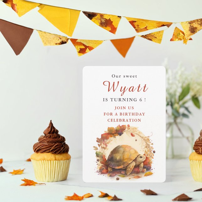 Wasserfarben-Tortoise - Einladungskarte zum Geburt Einladung (Von Creator hochgeladen)