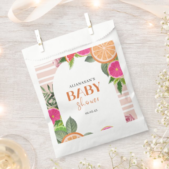 Wasserfarben-Tropen-Zitrusfrüchte-Brautparty Geschenktütchen (Ausgeschnitten)