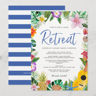 Wasserfarben Tropical Luau Ladys'Retreat Einladung