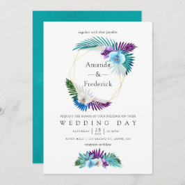 Wasserfarben tropische Orchideen Geometrische Hoch Einladung