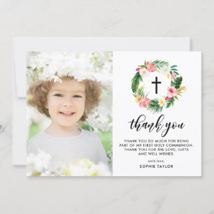 Wasserfarben Tropischer Blumenreath Erste Kommune Dankeskarte