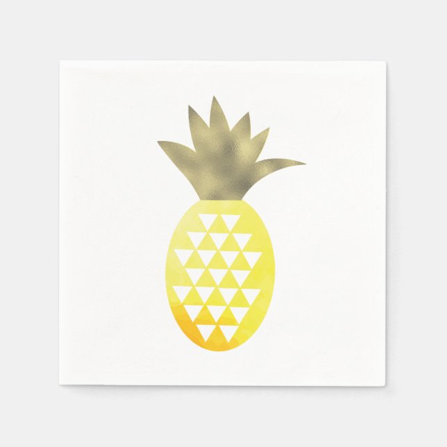 Wasserfarben Tropischer Wald Ananas Serviette (Vorderseite)