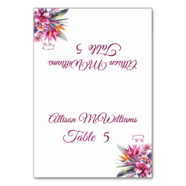 Wasserfarben-Tropisches Schweinefick-Symbol Tischnummer