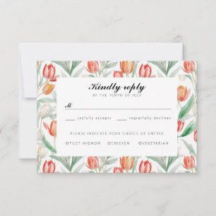 Wasserfarben-Tulpen RSVP Karte