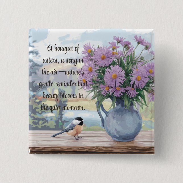 Wasserfarben und Chickadeangebot Button (Vorderseite)
