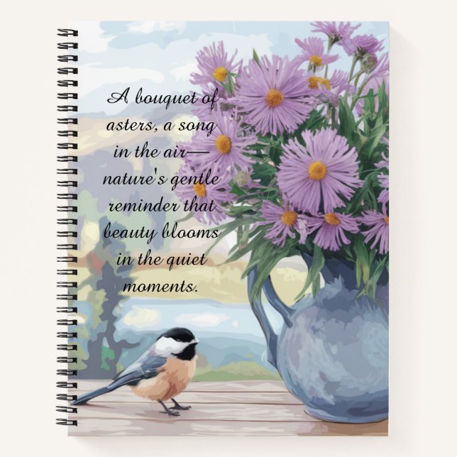 Wasserfarben und Chickadeangebot Notizbuch (Vorderseite)