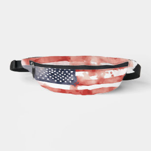 Wasserfarben-US-Flagge auf dem ganzen Fanny Pack,  Bauchtasche