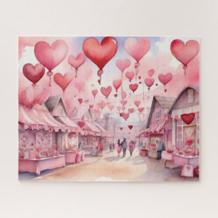 Wasserfarben-Valentinstag-Messe Puzzle