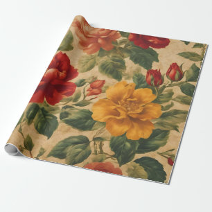 Wasserfarben Vintag Floral TrendCollection Geschenkpapier
