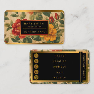 Wasserfarben Vintag Floral TrendCollection Visitenkarte
