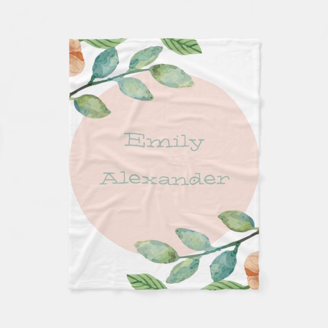 Wasserfarben Vliesstoff Fleecedecke (Vorderseite)