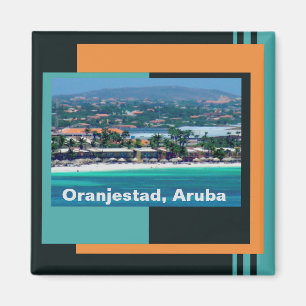 Wasserfarben von Oranjestad, Aruba Magnet