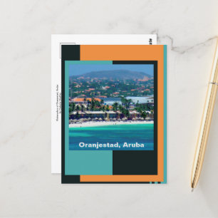 Wasserfarben von Oranjestad, Aruba Postkarte