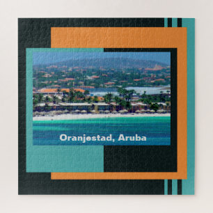 Wasserfarben von Oranjestad, Aruba Puzzle