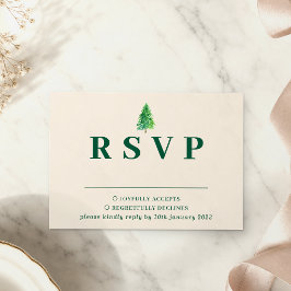 Wasserfarben Waldbaum | Florale Hochzeit Weihnacht RSVP Karte