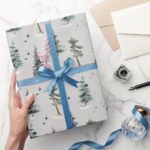 Wasserfarben-Waldmuster Geschenkpapier