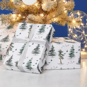 Wasserfarben-Waldmuster Geschenkpapier