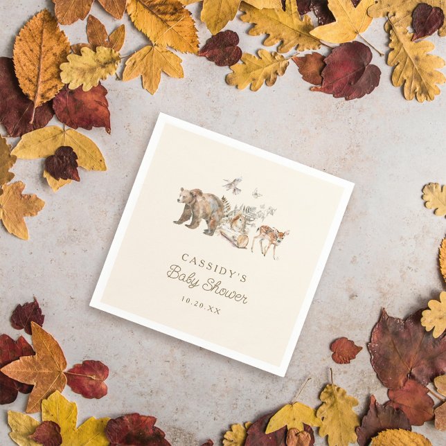 Wasserfarben-Waldtiere Kinderdusche Serviette (Von Creator hochgeladen)