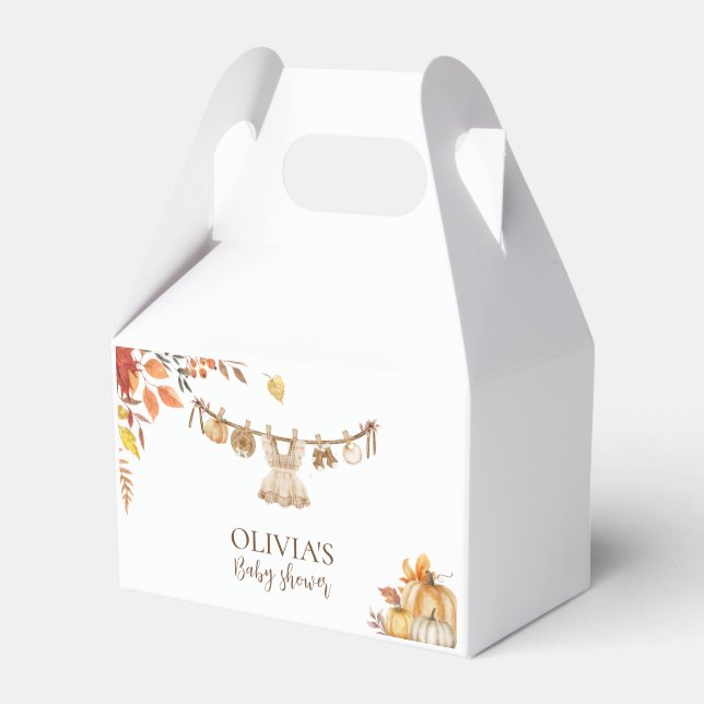 Wasserfarben Wäscherei Fall Boho Greenery Babydusc Geschenkschachtel (Vorderseite)