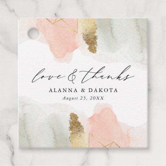 Wasserfarben Wasserfarbe Wasserfarbe geometrische  Geschenkanhänger (Vorderseite)