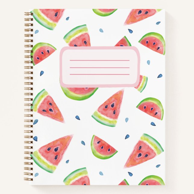 Wasserfarben-Wassermelone-Notebook Notizbuch (Vorderseite)