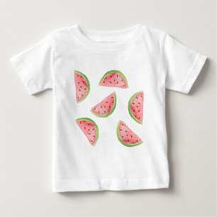 Wasserfarben-Wassermelonen-Scheiben Baby T-shirt