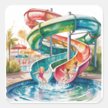 Wasserfarben-Wasserrutsche-Kindergeburtstagsfeier
