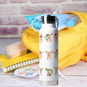 Wasserfarben Weihnachten Hirsch Flasche Wasser