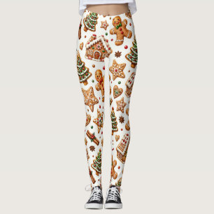 Wasserfarben-Weihnachts-Gebäckmuster Leggings