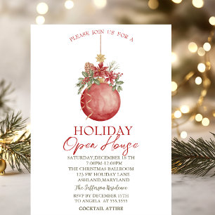 Wasserfarben-Weihnachtsball-Urlaub-Open-House   Einladung