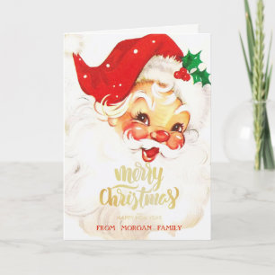 Wasserfarben Weihnachtsmann Rot Feiertagskarte
