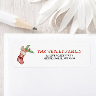 Wasserfarben-Weihnachtsmann-Strumpf-Feiertags-Kart