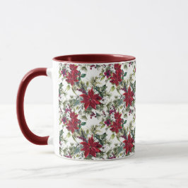 Wasserfarben-Weihnachtsstern-Muster Tasse
