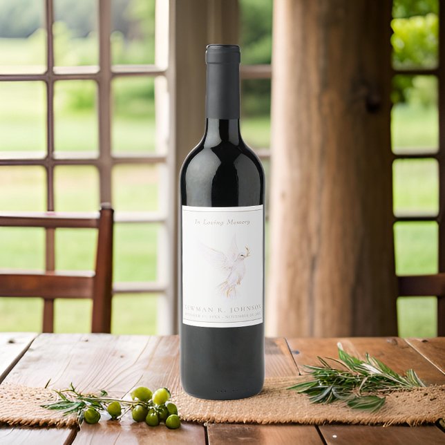 Wasserfarben Weißtüte Friedensbeerdigung Gedenkstä Weinetikett (Von Creator hochgeladen)