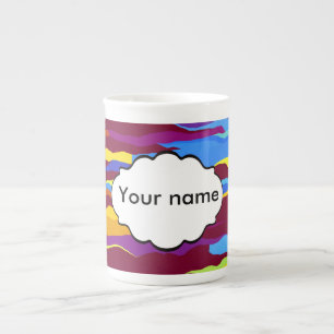 Wasserfarben Wellen abstraktes Design Prozellantasse