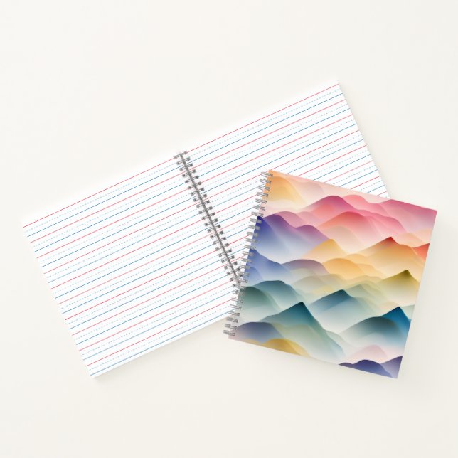 Wasserfarben Wellenmuster bunt Notizbuch (Innenseite)