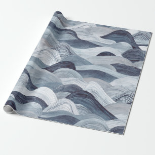 Wasserfarben-Wellenmuster. Nahtloser Hintergrund. Geschenkpapier
